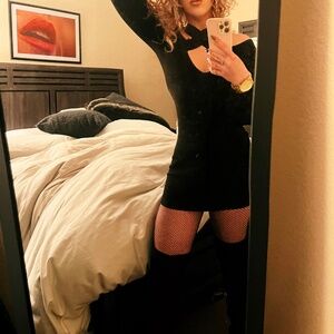 Fashion Nova Forever Thankful Sweater Mini Dress - Black